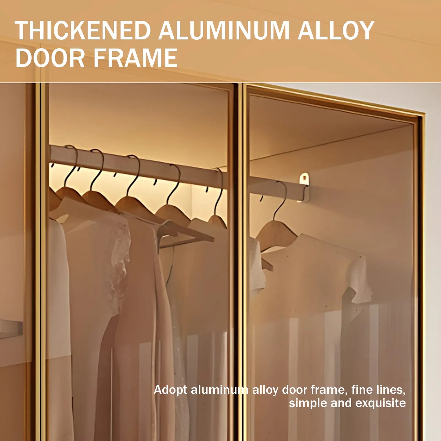 Aihm-Lon Wardrobes with Bronze Glass Doors and Lighting 63"-87"