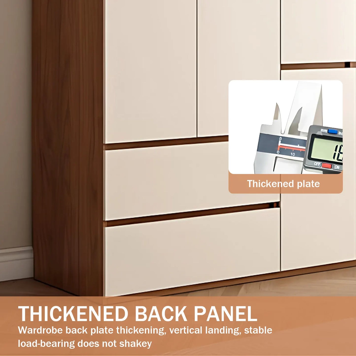 Aihm-Lon Wooden Wardrobe with Multiple Storage Spaces 63"-94"