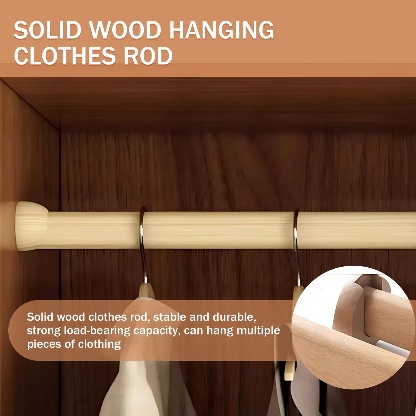 Aihm-Lon Wooden Wardrobe with Multiple Storage Spaces 63"-94"