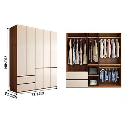 Aihm-Lon Wooden Wardrobe with Multiple Storage Spaces 63"-94"