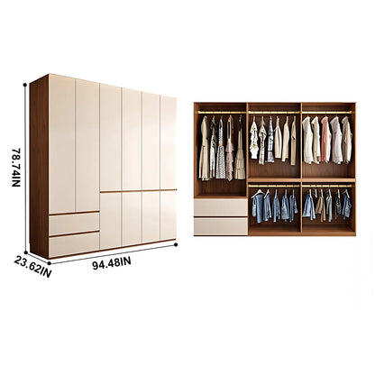 Aihm-Lon Wooden Wardrobe with Multiple Storage Spaces 63"-94"