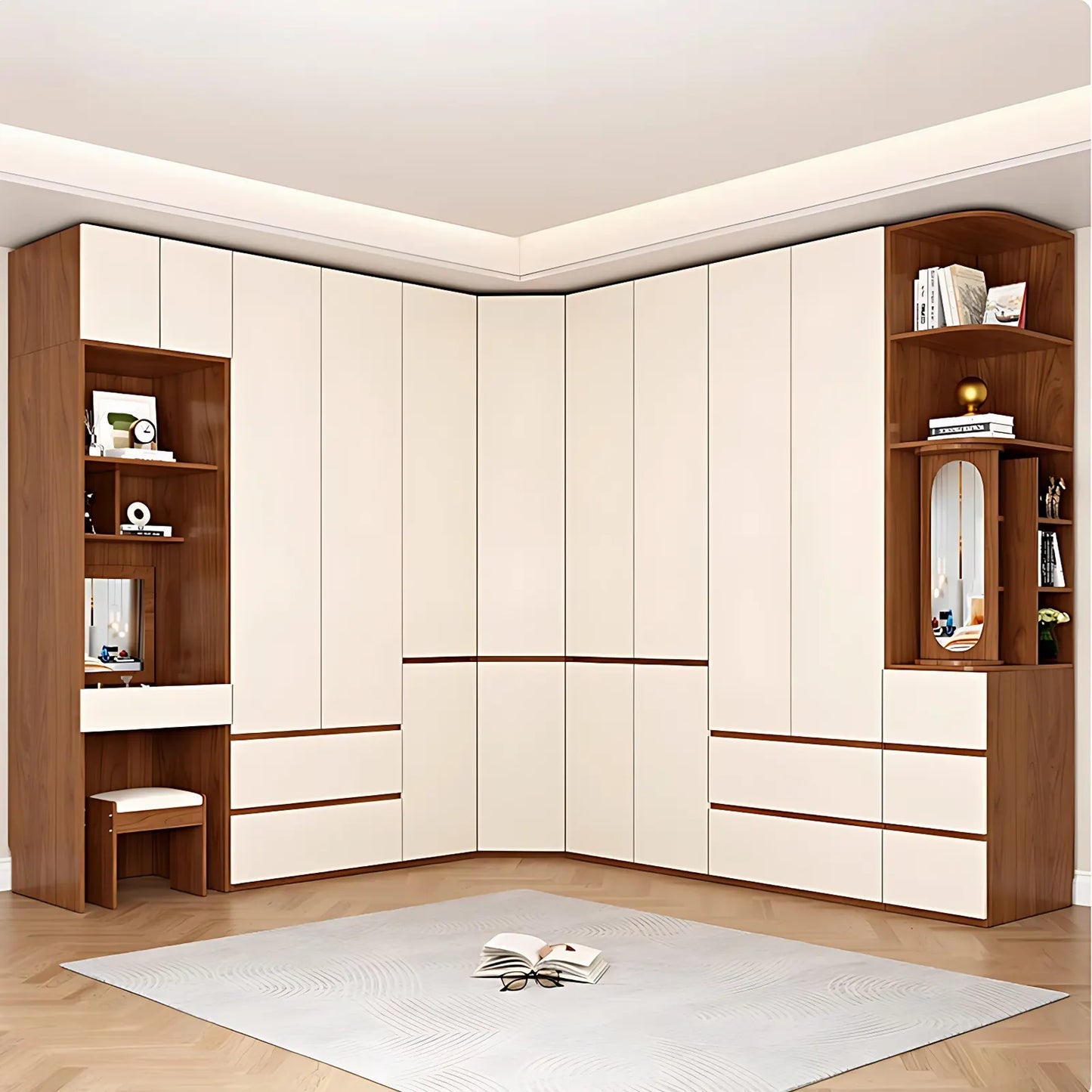 Aihm-Lon Wooden Wardrobe with Multiple Storage Spaces 63"-94"