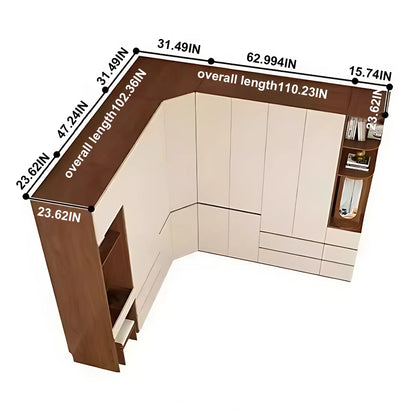 Aihm-Lon Wooden Wardrobe with Multiple Storage Spaces 63"-94"