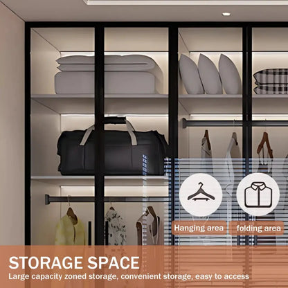 Aihm-Lon Translucent Custom Wardrobe with Smart Lighting and Classification Storage Area 24"-102"