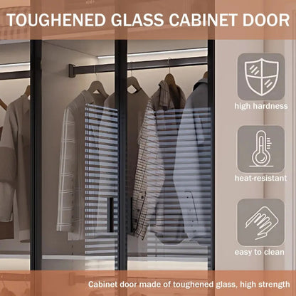 Aihm-Lon Translucent Custom Wardrobe with Smart Lighting and Classification Storage Area 24"-102"