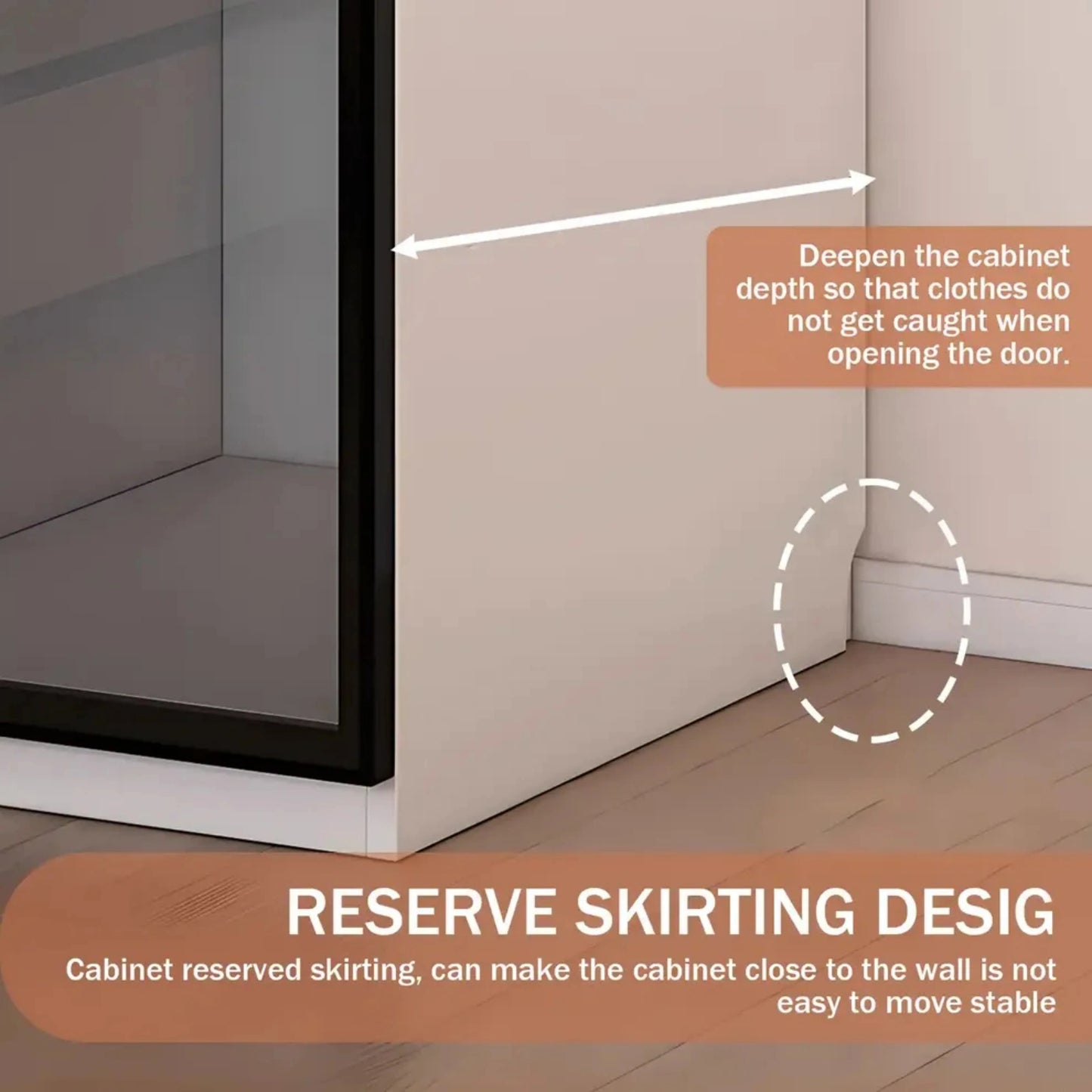 Aihm-Lon Translucent Custom Wardrobe with Smart Lighting and Classification Storage Area 24"-102"