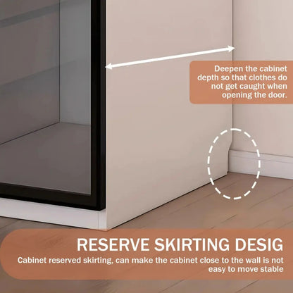 Aihm-Lon Translucent Custom Wardrobe with Smart Lighting and Classification Storage Area 24"-102"