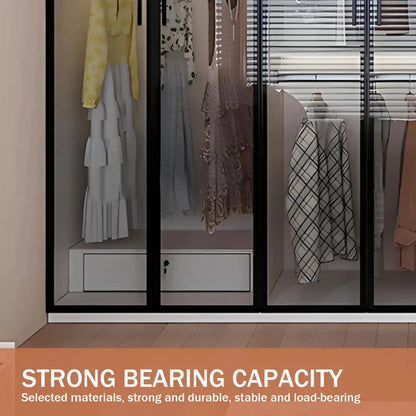 Aihm-Lon Translucent Custom Wardrobe with Smart Lighting and Classification Storage Area 24"-102"
