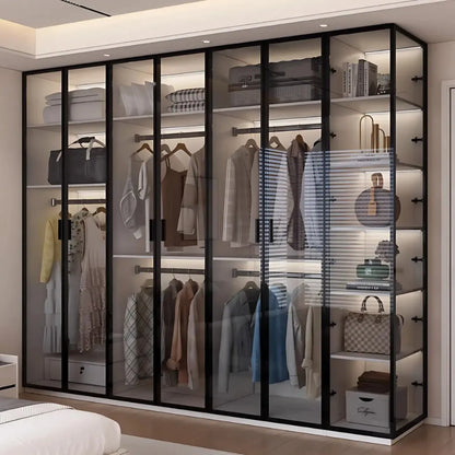 Aihm-Lon Translucent Custom Wardrobe with Smart Lighting and Classification Storage Area 24"-102"