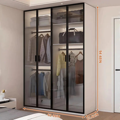 Aihm-Lon Translucent Custom Wardrobe with Smart Lighting and Classification Storage Area 24"-102"