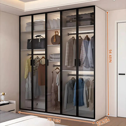 Aihm-Lon Translucent Custom Wardrobe with Smart Lighting and Classification Storage Area 24"-102"