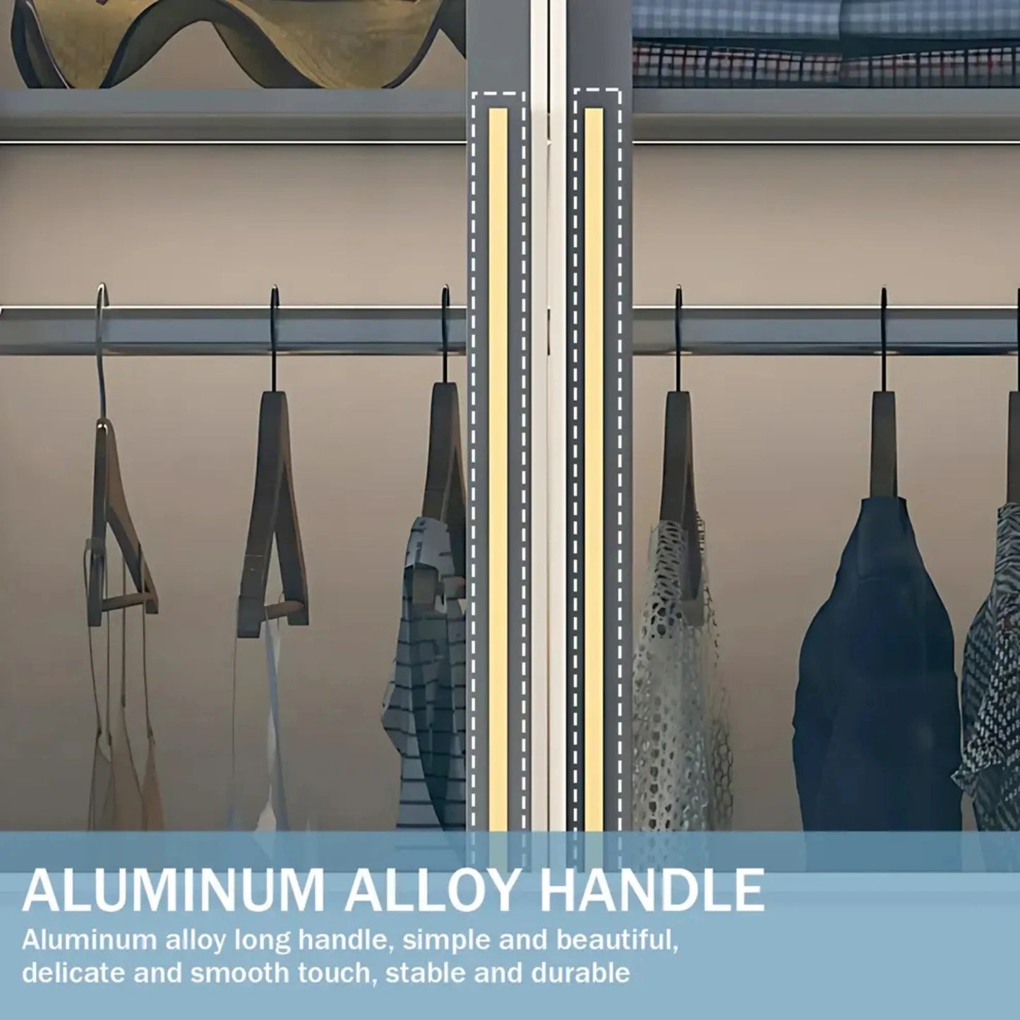 Aihm-Lon Wardrobes with Multi-Layer Storage Function and Smart Auto-Illumination 24"-94"