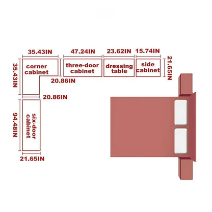 Aihm-Lon Wardrobes with Multi-Layer Storage Function and Smart Auto-Illumination 24"-94"