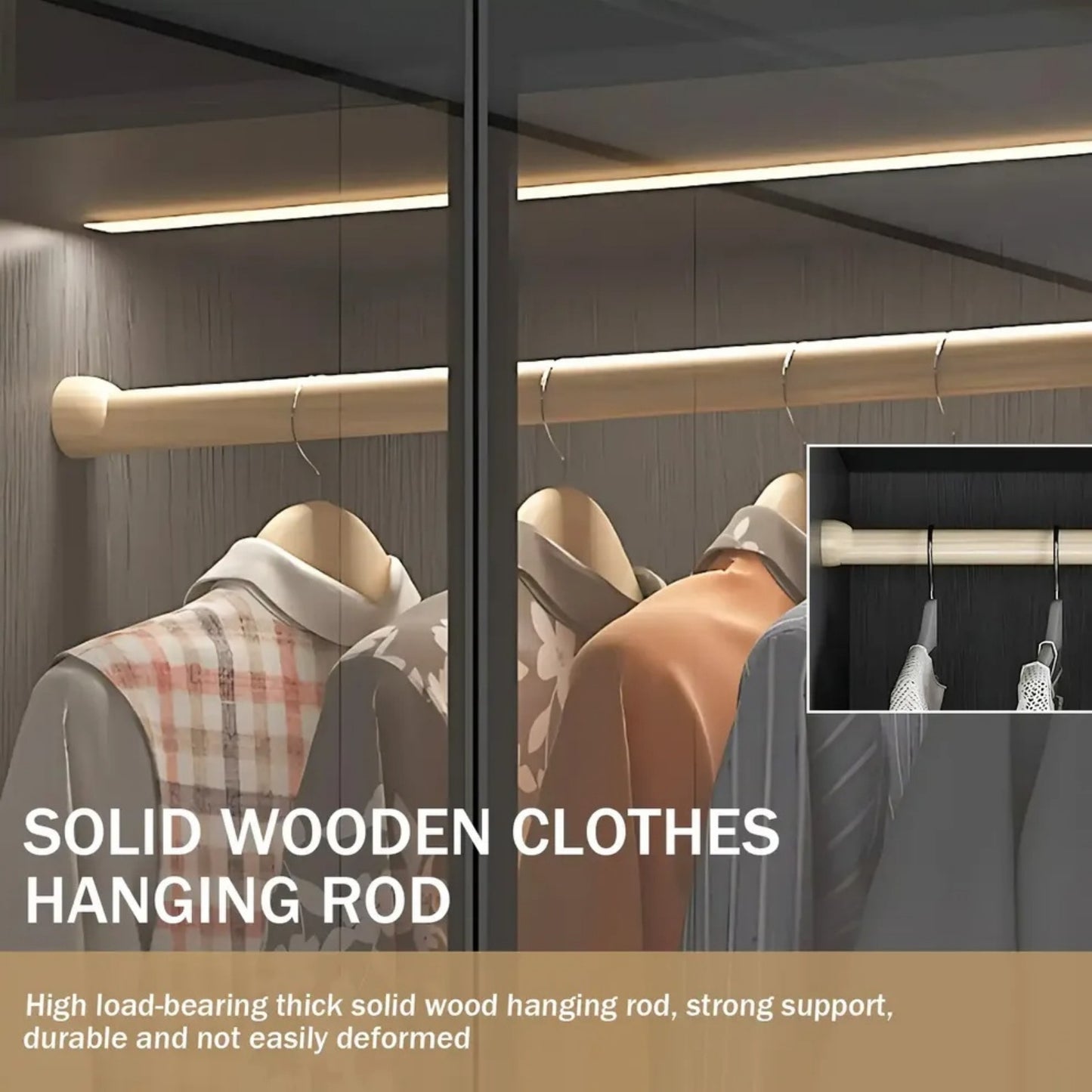 Aihm-Lon Wardrobe with Transparent Panels and Convenient Auto LED Lighting 24"-94"
