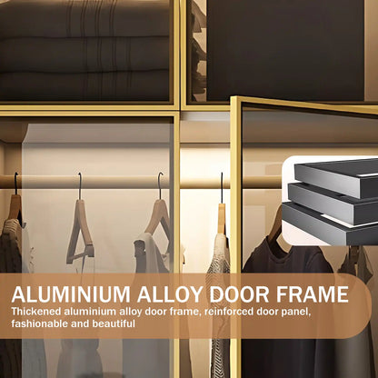 Aihm-Lon Large Wardrobe with Gold Luxury Border Design 24"-94"