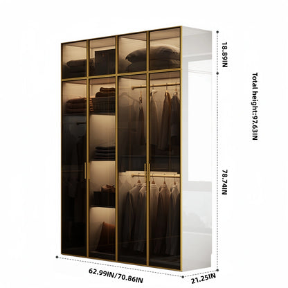 Aihm-Lon Large Wardrobe with Gold Luxury Border Design 24"-94"
