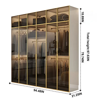 Aihm-Lon Large Wardrobe with Gold Luxury Border Design 24"-94"