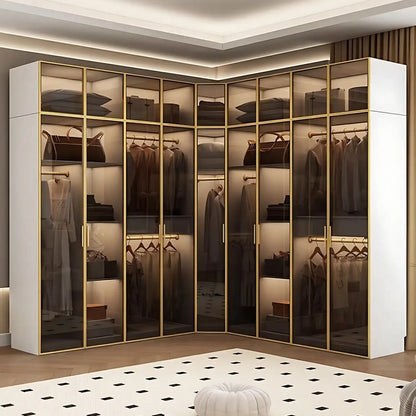 Aihm-Lon Large Wardrobe with Gold Luxury Border Design 24"-94"