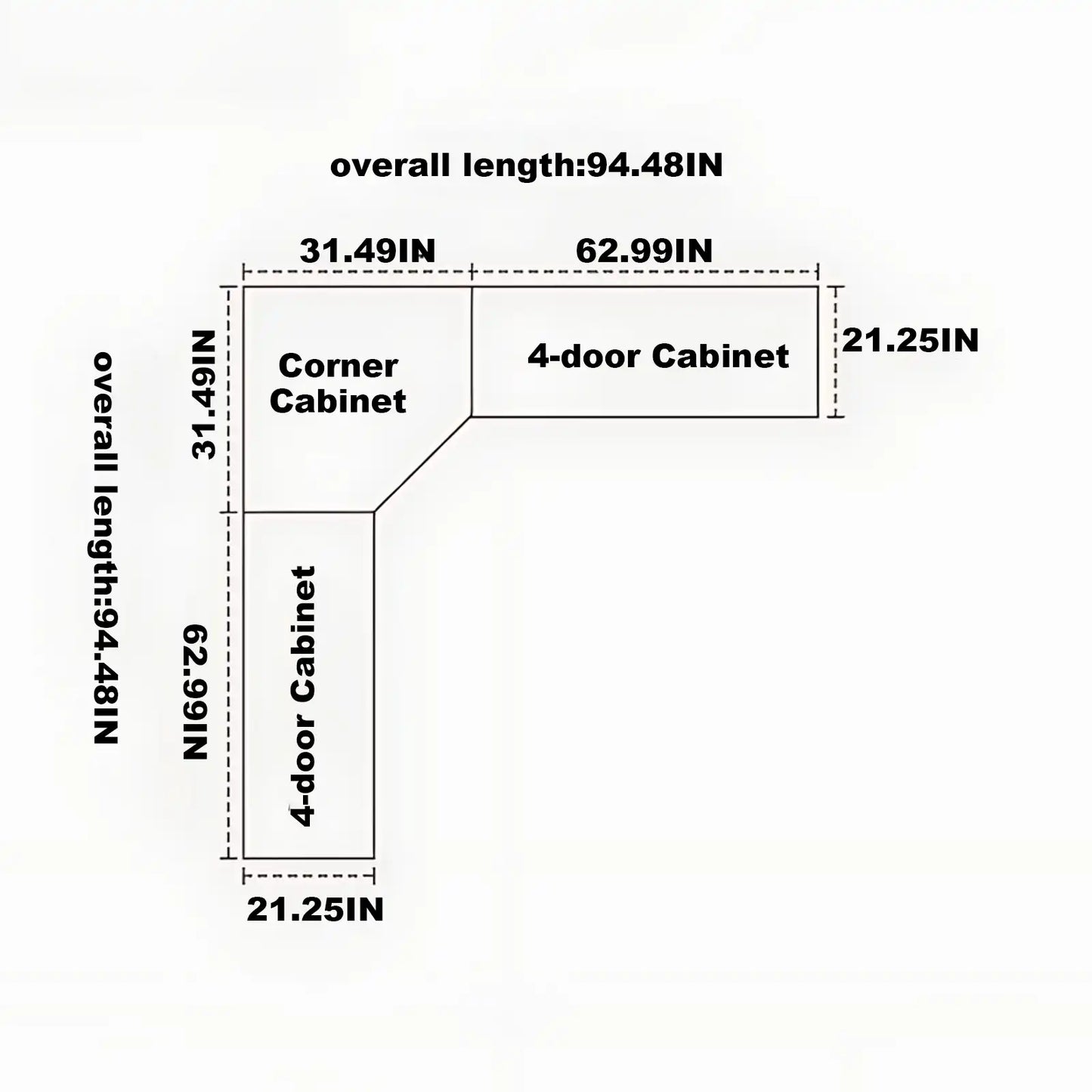 Aihm-Lon Large Wardrobe with Gold Luxury Border Design 24"-94"