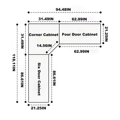 Aihm-Lon Large Wardrobe with Gold Luxury Border Design 24"-94"