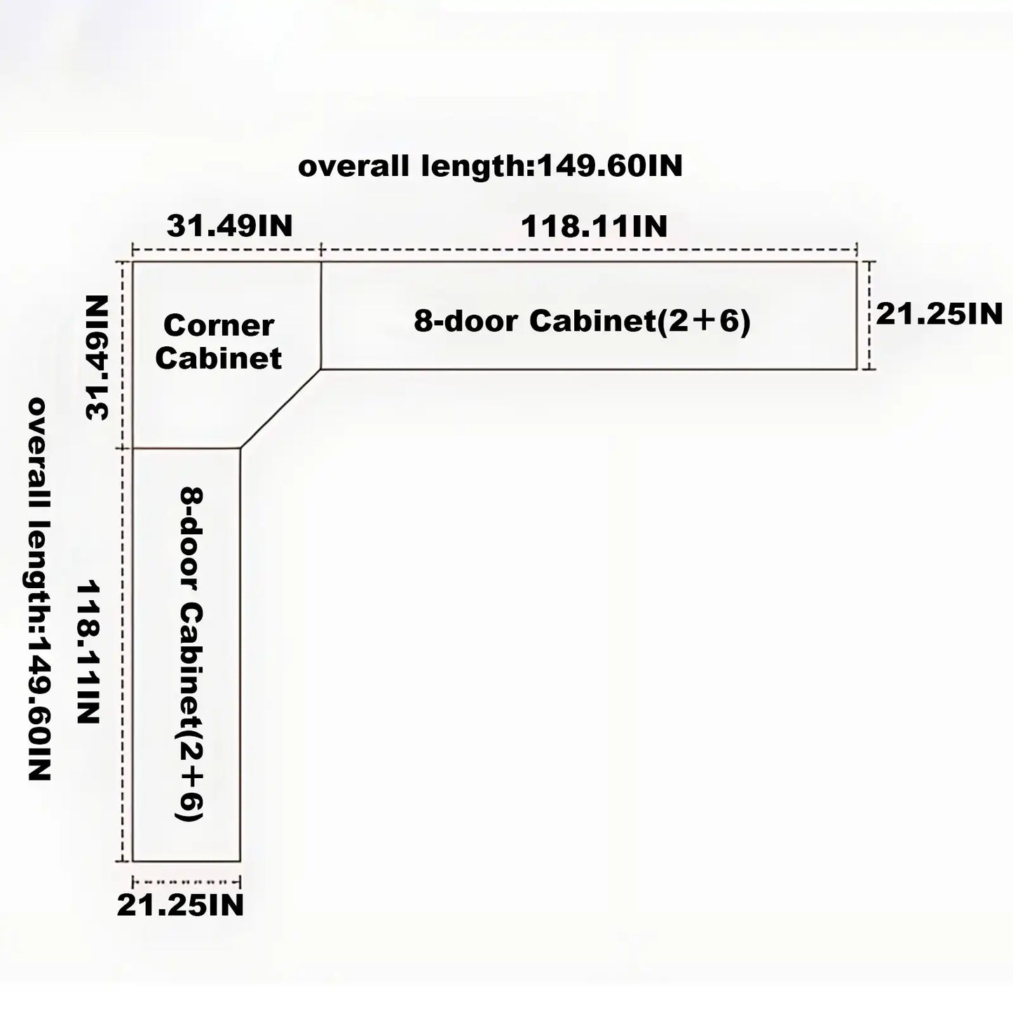 Aihm-Lon Large Wardrobe with Gold Luxury Border Design 24"-94"