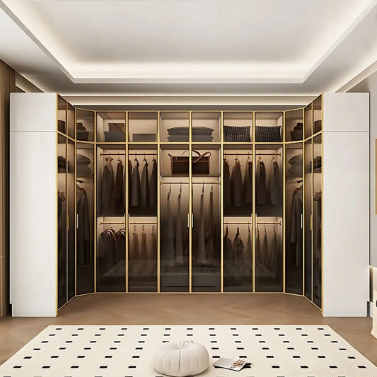 Aihm-Lon Large Wardrobe with Gold Luxury Border Design 24"-94"