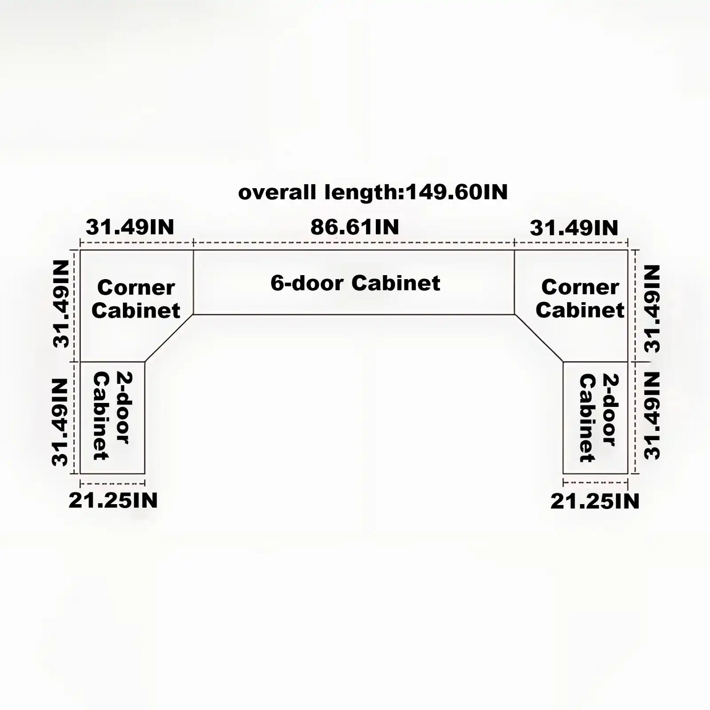 Aihm-Lon Large Wardrobe with Gold Luxury Border Design 24"-94"