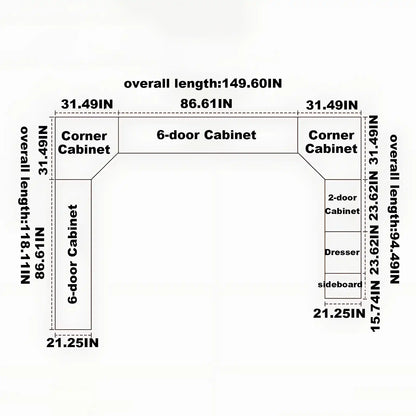 Aihm-Lon Large Wardrobe with Gold Luxury Border Design 24"-94"