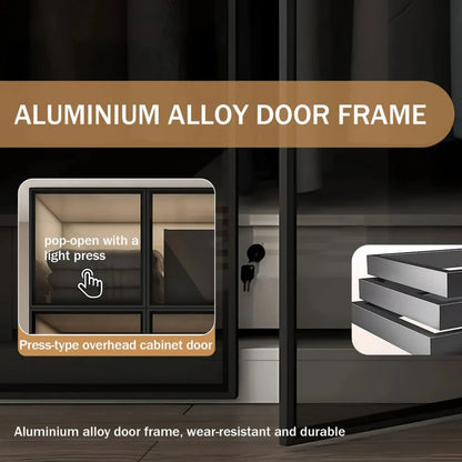 Aihm-Lon Wardrobe with Black Modern Border and Smart Sensor Lighting 23"-94"