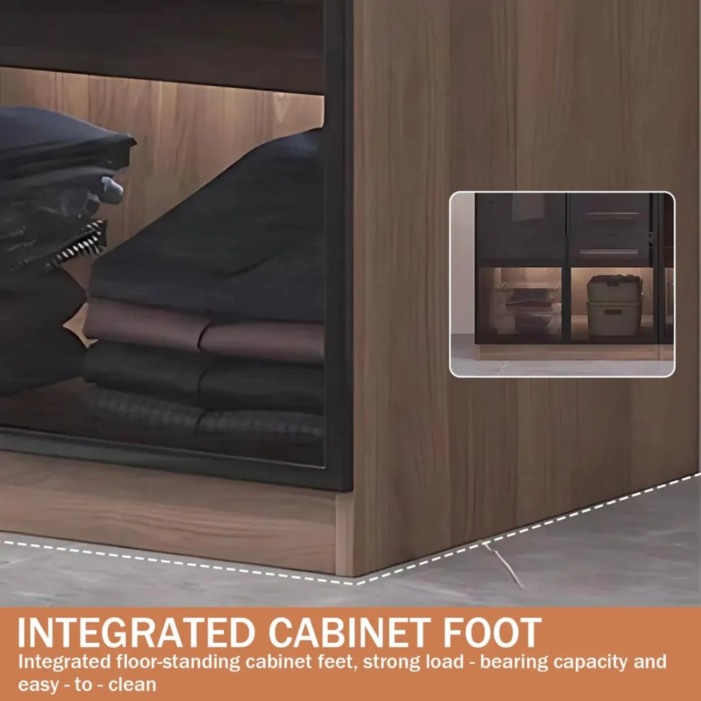 Aihm-Lon Wood Wardrobe with Smart Sensor Lighting 32"-110"