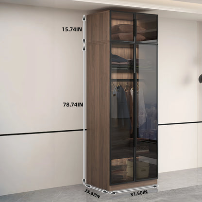 Aihm-Lon Wood Wardrobe with Smart Sensor Lighting 32"-110"