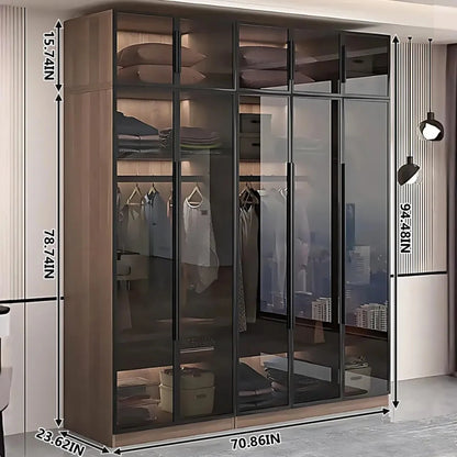 Aihm-Lon Wood Wardrobe with Smart Sensor Lighting 32"-110"