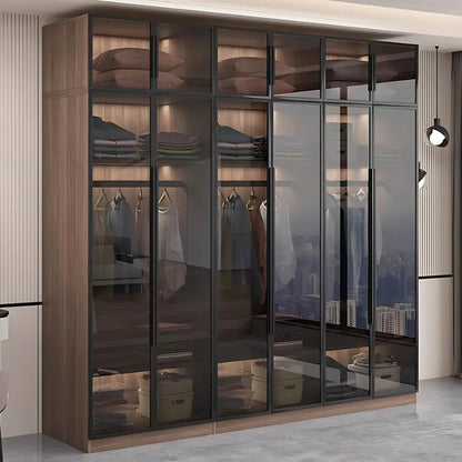 Aihm-Lon Wood Wardrobe with Smart Sensor Lighting 32"-110"