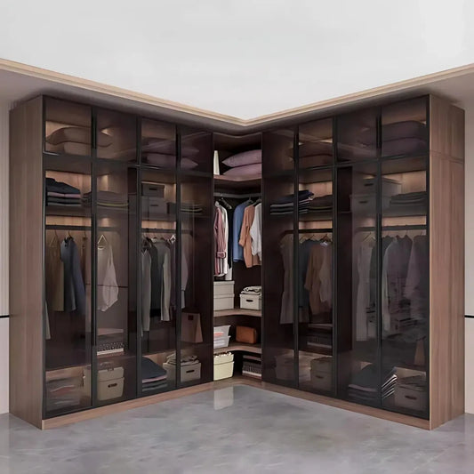 Aihm-Lon Wood Wardrobe with Smart Sensor Lighting 32"-110"