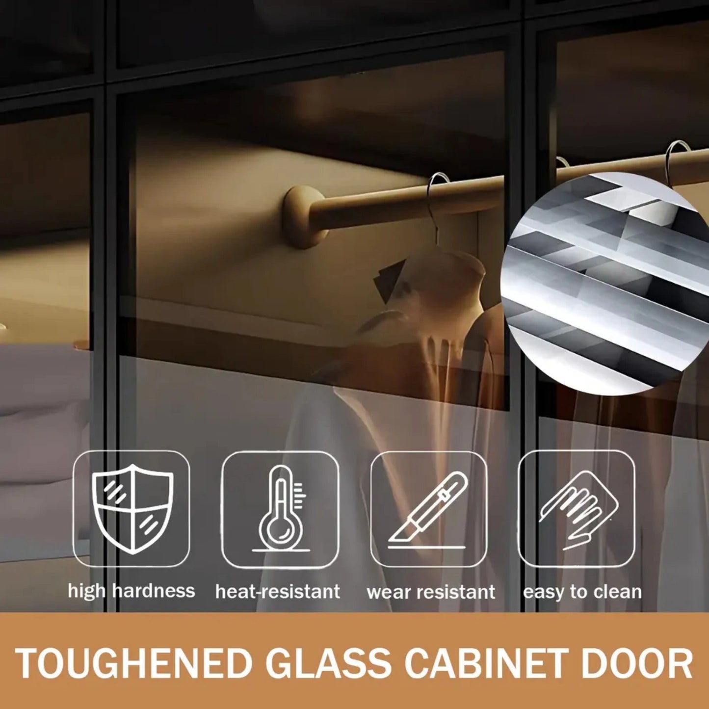 Aihm-Lon Wardrobe with Semi-Visible and Semi-Enclosed Storage Function 75"-95"