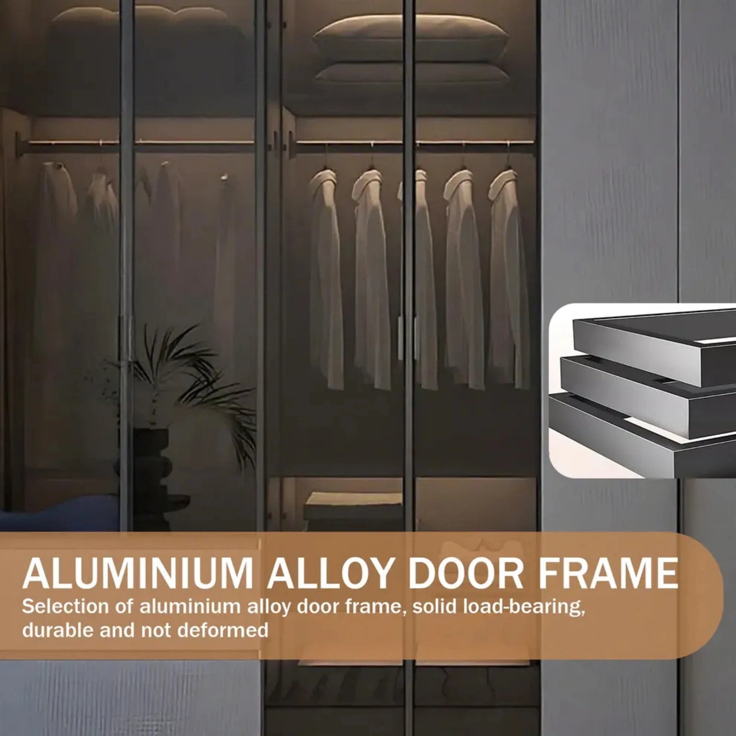 Aihm-Lon Wardrobe with Semi-Visible and Semi-Enclosed Storage Function 75"-95"