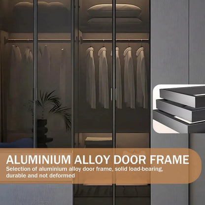 Aihm-Lon Wardrobe with Semi-Visible and Semi-Enclosed Storage Function 75"-95"