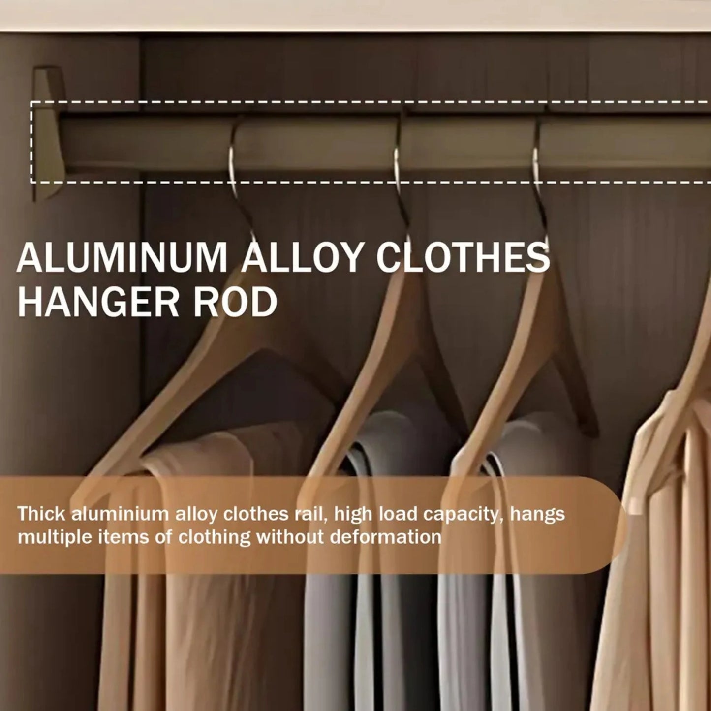 Aihm-Lon Wardrobe with Semi-Visible and Semi-Enclosed Storage Function 75"-95"