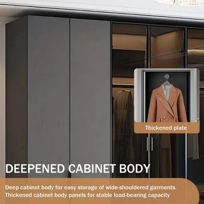 Aihm-Lon Wardrobe with Semi-Visible and Semi-Enclosed Storage Function 75"-95"