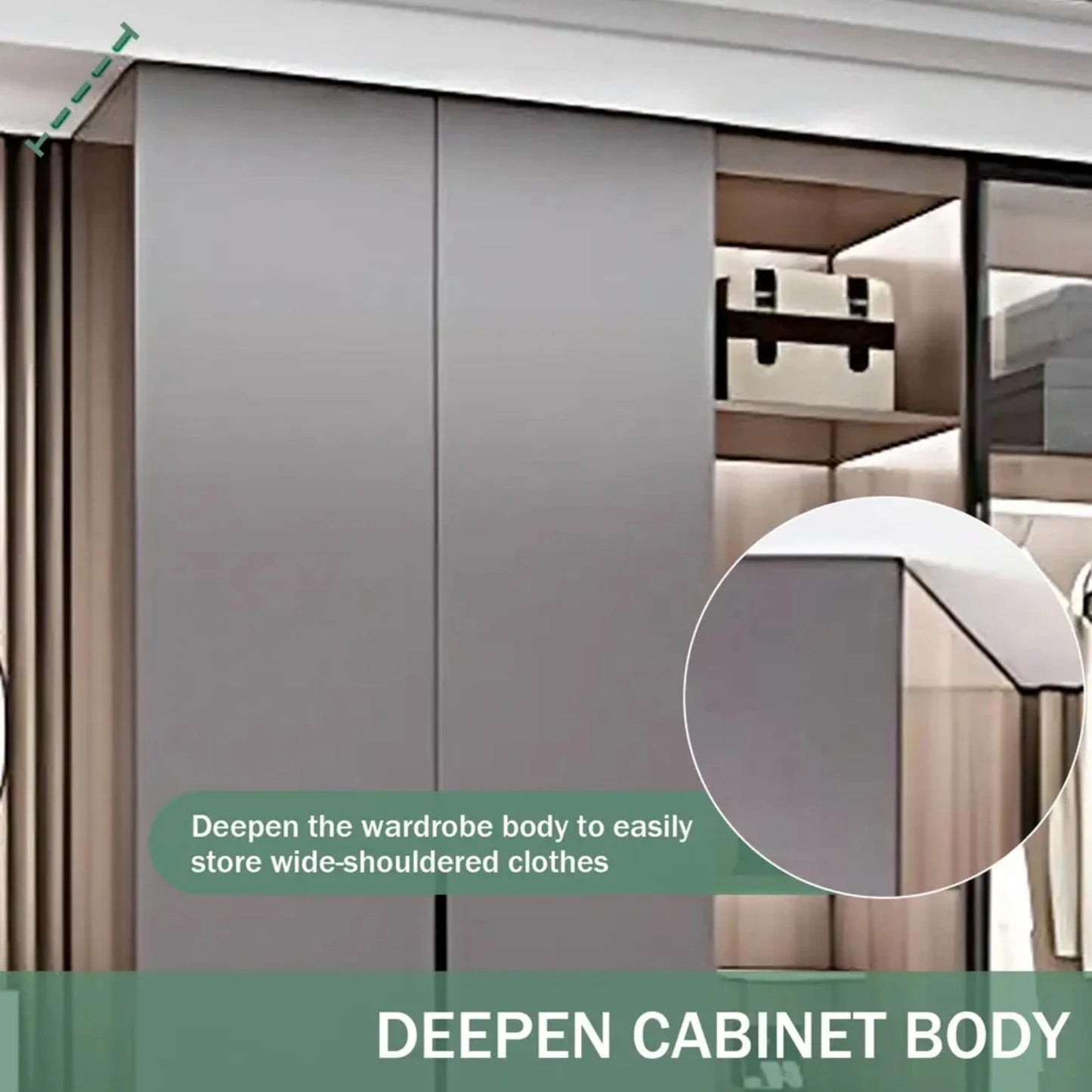 Aihm-Lon Wardrobe with Translucent Exterior Design 47"-94"