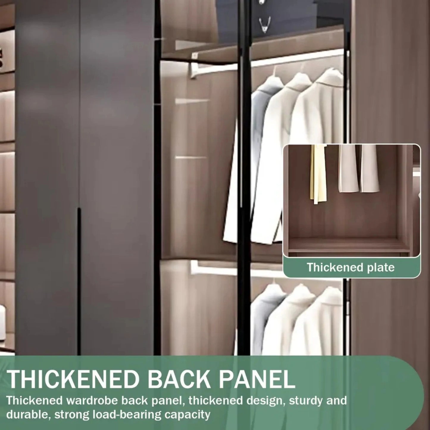 Aihm-Lon Wardrobe with Translucent Exterior Design 47"-94"