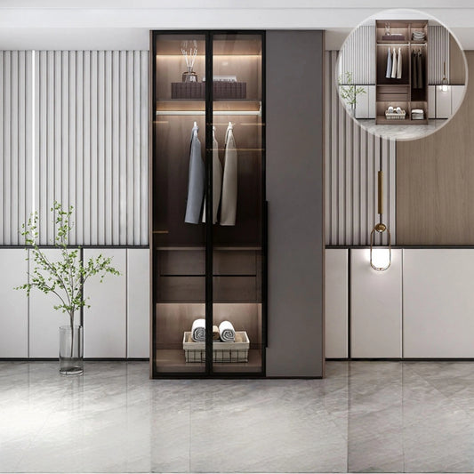 Aihm-Lon Wardrobe with Translucent Exterior Design 47"-94"