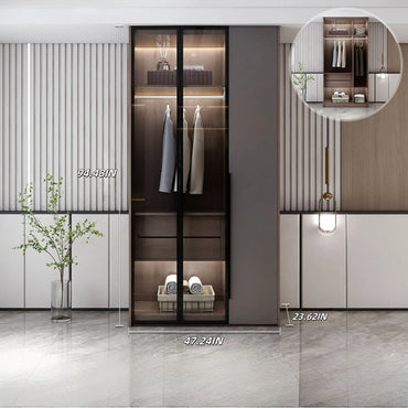 Aihm-Lon Wardrobe with Translucent Exterior Design 47"-94"