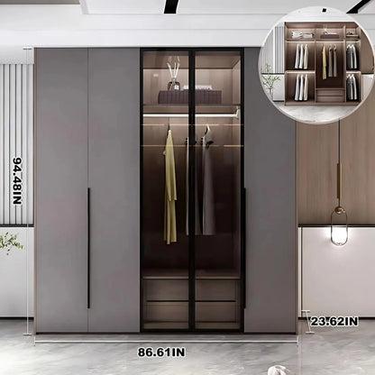 Aihm-Lon Wardrobe with Translucent Exterior Design 47"-94"