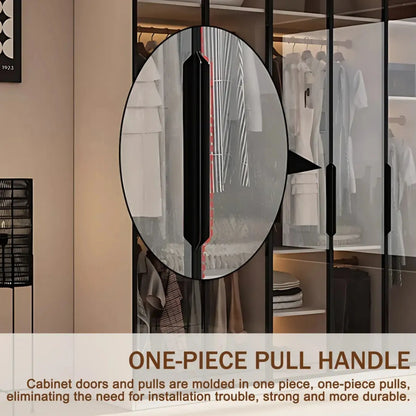 Aihm-Lon Wardrobe with Beige Frame Design Semi-Occult Effect 24"-94"