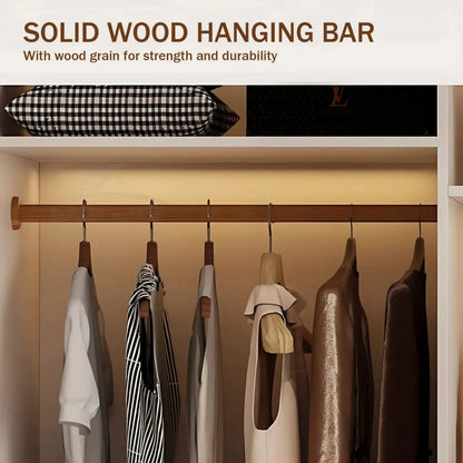 Aihm-Lon Wardrobe with Beige Frame Design Semi-Occult Effect 24"-94"