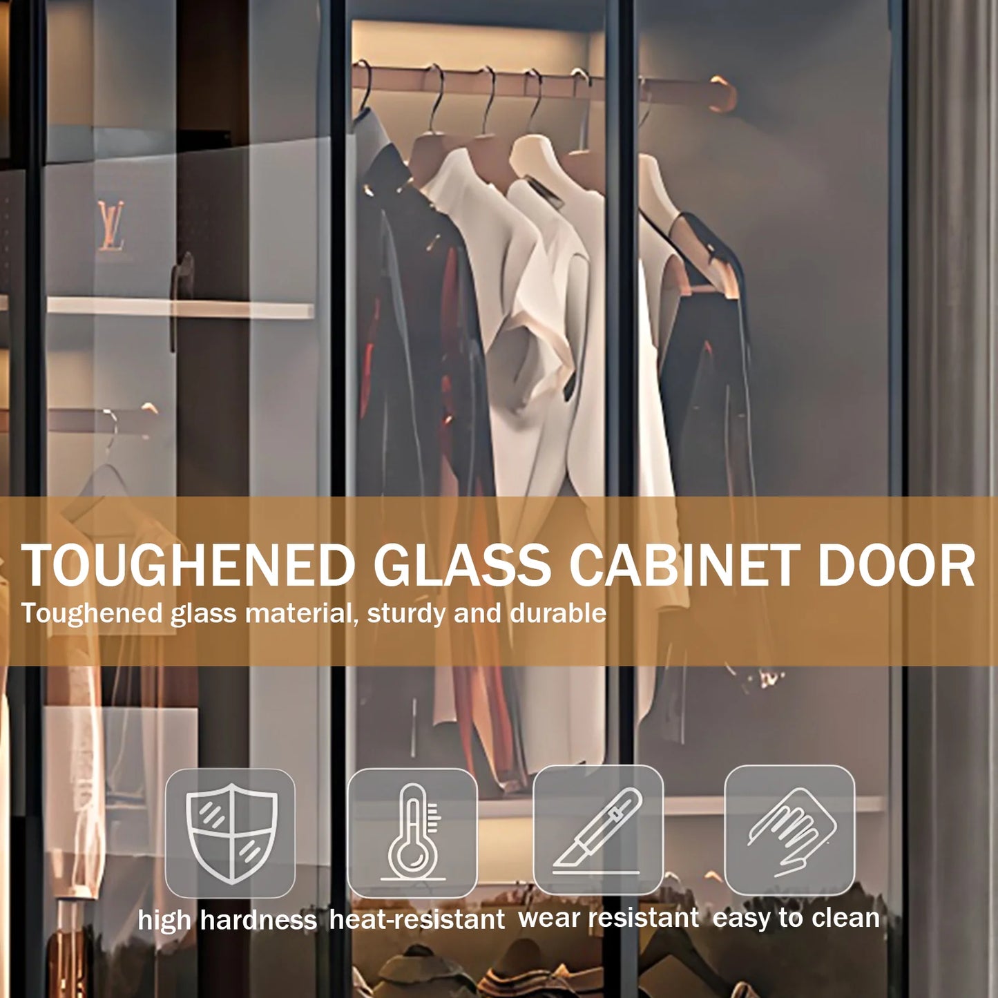 Aihm-Lon Wardrobes with Unique American Color Tone Silent Rail Armoires 75"-94"