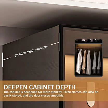 Aihm-Lon Wardrobes with Unique American Color Tone Silent Rail Armoires 75"-94"