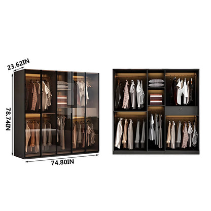 Aihm-Lon Wardrobes with Unique American Color Tone Silent Rail Armoires 75"-94"