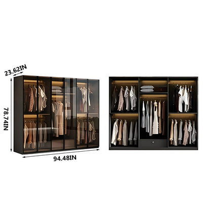 Aihm-Lon Wardrobes with Unique American Color Tone Silent Rail Armoires 75"-94"